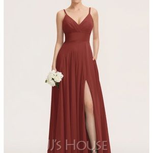 JJs House A line V neck floor length dress #190687